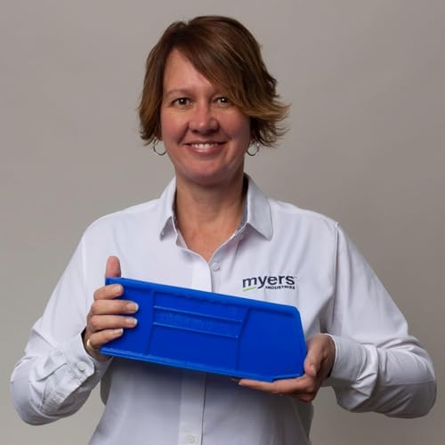 Akro-Mils 30224 AkroBins Plastic Storage Bins, Space-Saving Stackable Bins for Garage, Pantry, Craft Organization, 11" L x 4" W x 4" H, Black, 12-Pack - color: Black