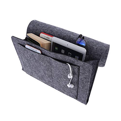 Gavigain Luxurious Grey Armrest Organizer, Caddy for Sofa, Couch, Chair Armrest, Remote Control, Cell Phone, Book, Magazine, Glasses, Snacks