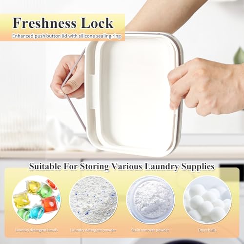 Gute Sealed Auto Pop-Up Laundry Pod Holder with Lid, 3-Piece Laundry & Dishwasher Pod Container Set for Laundry Room Organization (67oz, 94oz, 186oz Capacity) - color: 10.3L