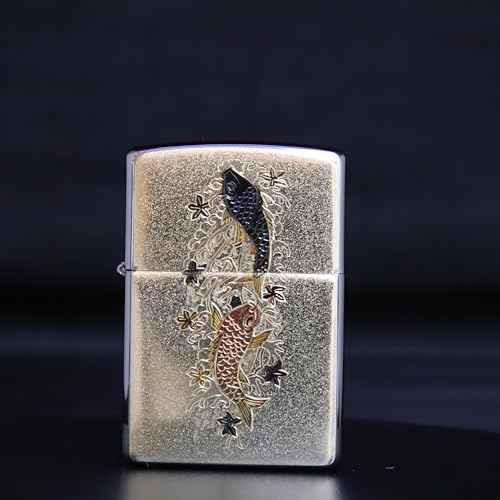 Zippo Ukiyoe Ascending Couple Carp Electroforming Japan Limited Oil Lighter