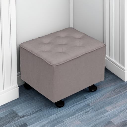 Delta Children Diamond Tufted Gliding Ottoman, French Grey