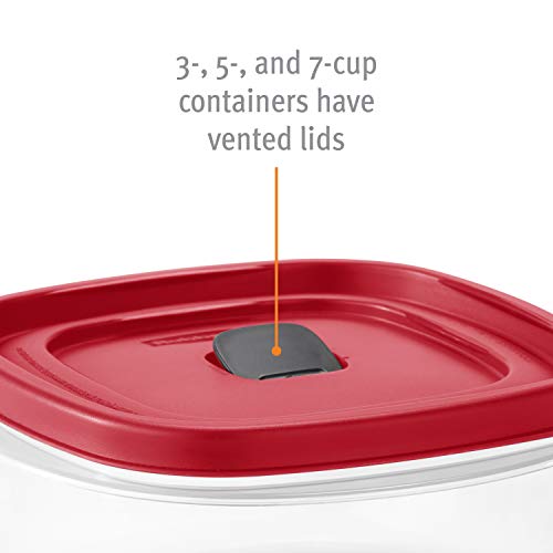 Rubbermaid Easy Find Vented Lid Food Storage Containers 7-Cup Red - color: Red, size: 7 Cup