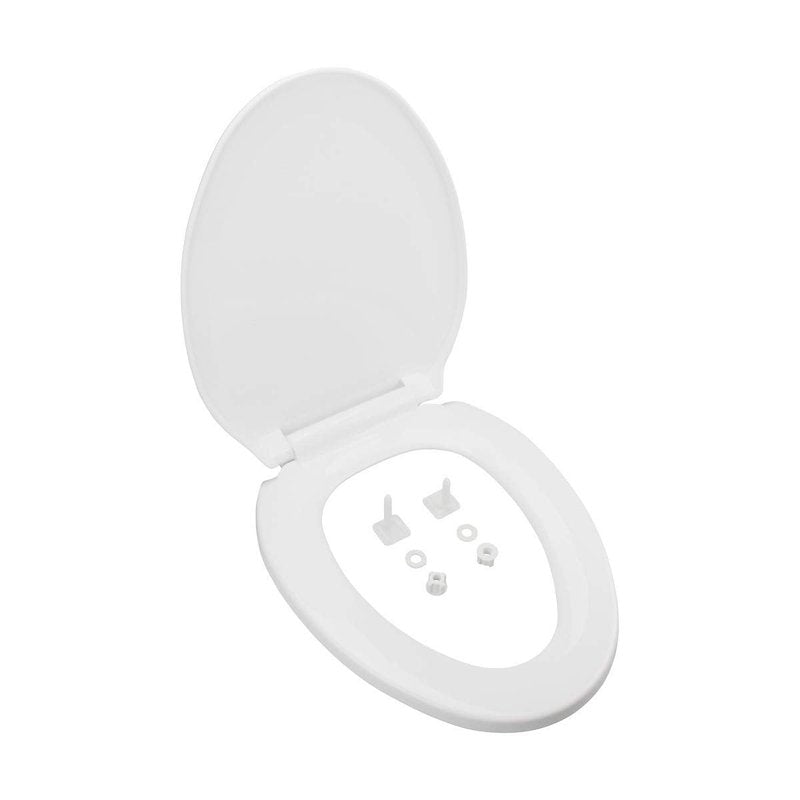 Renovators Supply Manufacturing White Plastic Soft Close Toilet Seat Elongated Slow Close Toilet Seat With Adjustable Mounting Hardware