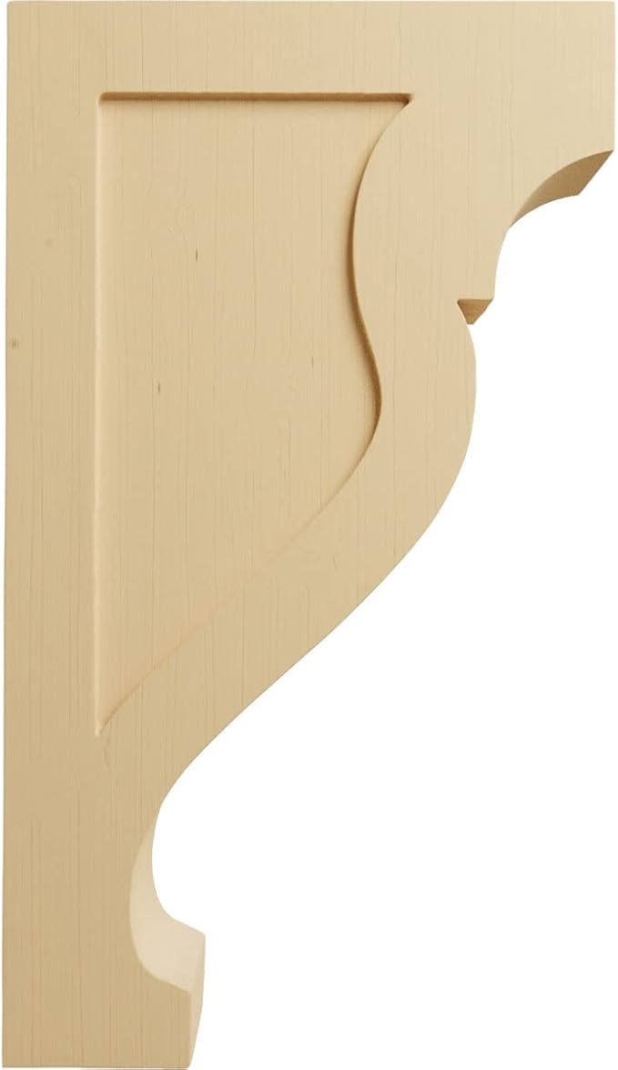 Ekena Millwork CORW03X08X14RKAL Large Rockport Wood Corbels, 2 1/2"W x 8"D x 14"H, Alder