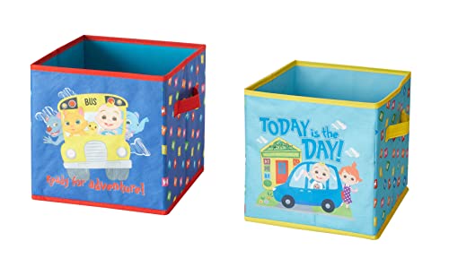 Idea Nuova Cocomelon Set of Two Spacious Collapsible Storage Cubes, 10"x10" - color: Cocomelon