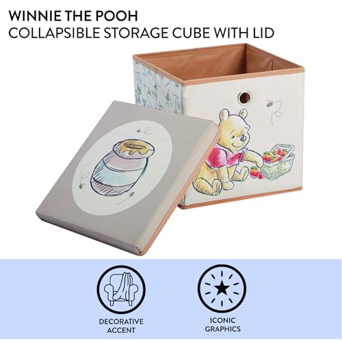 Idea Nuova Winnie the Pooh Collapsible Storage Cube with removable Lid, 10" Wx10 Hx10 D - color: Winnie The Pooh