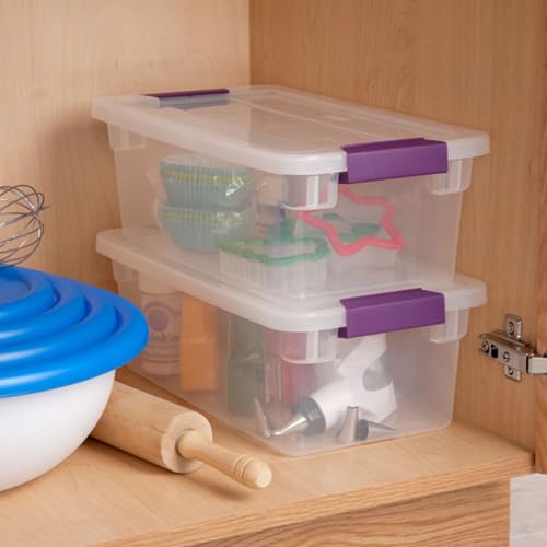 Sterilite 12-Pack ClearView Latch Box, Stackable Clear Organizer Bins with Lids, 6 Qt – Plastic Tote Containers for Closet, Office, Bedroom, Shelving Units and Everyday Home Storage Organization - size: 12 Pack, style: 6 Quart