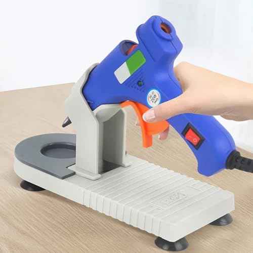 MONVICT Glue Gun Stand for Most Mini Glue Guns, Hot Glue Holder with Non-Stick Silicone Mat, Suction Cups, Helpful Tool for Make Your DIY, Crafts, Home School Project Well Bars Orderly (NOT Full Size)