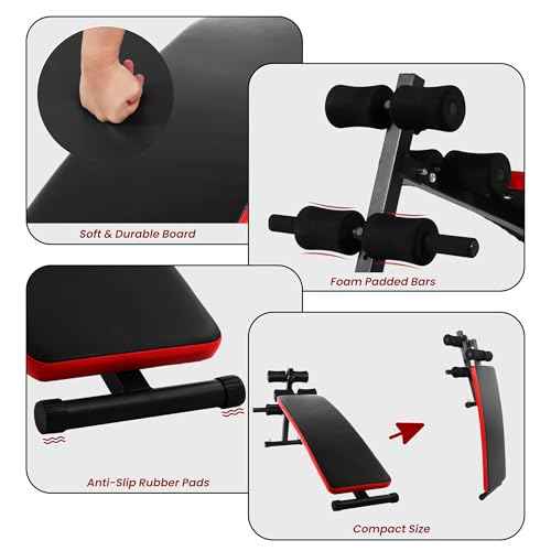 Fitvids Sit Up Bench Utility Bench Crunch Ab Bench for Strength Training and Home Gym Workouts
