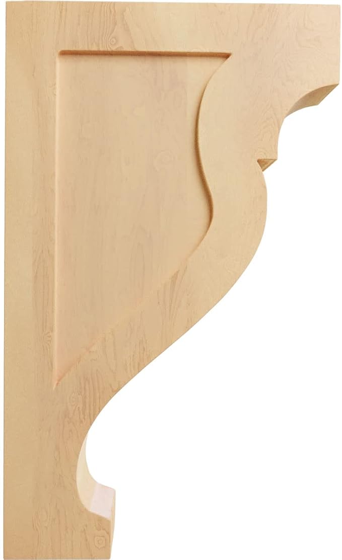 Ekena Millwork CORW02X06X10RKRO Small Rockport Wood Corbels, 1 3/4"W x 6"D x 10"H, Red Oak