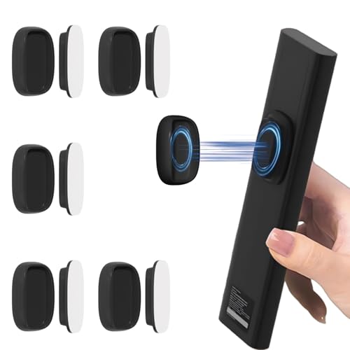 Tiizze 5 Pack Upgraded Magnetic Remote Control Holder Wall Mount - Enhanced N52 Magnets & Stronger Adhesive, No-Drill Remote Organizer for TV/Fan/AC Remotes - color: Black