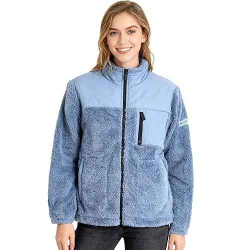 Roxy womens Zip-up Bonded Sherpa Jacket ? Oversized Fit, Pfas-free, Adjustable Hem