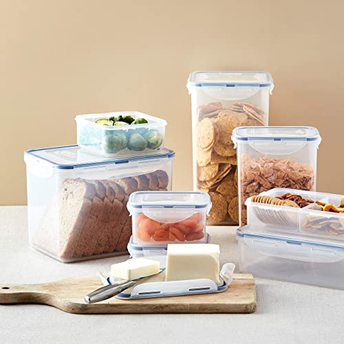 LOCK & LOCK Easy Essentials Food lids/Pantry Storage/Airtight containers, BPA Free, Square-16.9 Cup-for Chips, Clear (Pack of 3) - size: 16.9 Cup (Pack of 3)