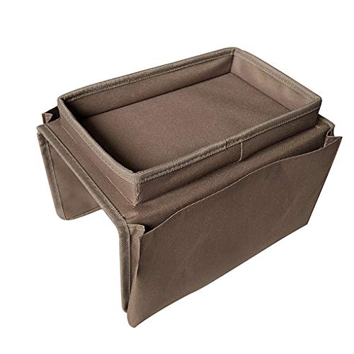 Sofa Armchair Caddy with Cup Holder Non-Slip Armrest Tray 4 Pockets Remote Control Holder Sofa Armrest Storage Organizer for Recliner Couch Armrest Side Pocket Storage for Magazine Tablet Phone