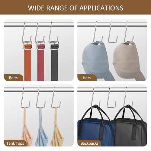 ZEDODIER 15 Pack Purse Hanger Closet, Bag Organizer Purse Hooks for Closet, Keeping Purses Visible and in Good Condition, Metal Hanging Backpack Holder Rack, Silver - color: Silver