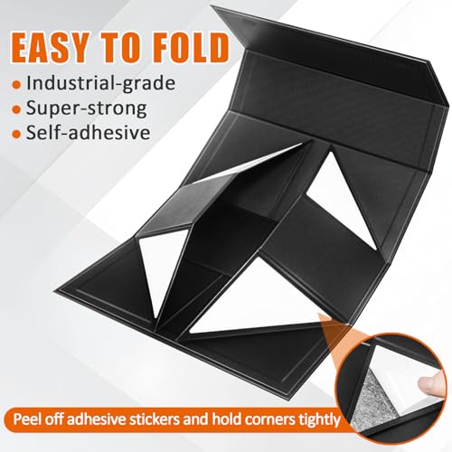 2 Pack Semi Rigid Card Holder, Magnetic and Semi Rigid Card Storage Box, Black