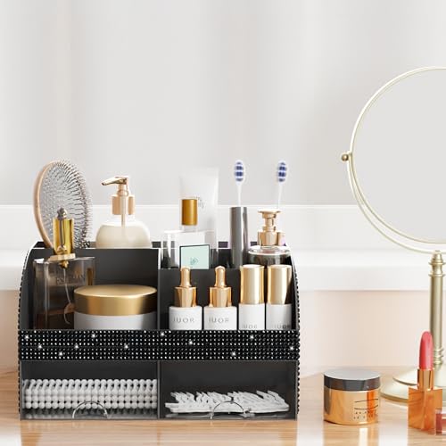 COMFYROOM Makeup Organizer, Bathroom Organizer (Bling Black) - color: Bling Black