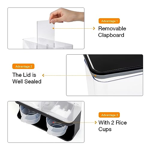 Laundry Scent Boosters Beads Dispenser, Conwomin Wall Mounted Laundry Detergent Dispenser with 2 Cups for Laundry Beads, Rice, Beans, Stain Remover Powder, Black(105 oz) - color: Black