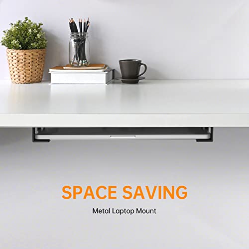 3 PCS Under Desk Laptop Mount with Anti-Scratch Felt Board Under Desk Laptop Holder Tray Durable Under Desk Shelf for Laptop Thick up to 1.15” - size: 3pcs-1 Pack