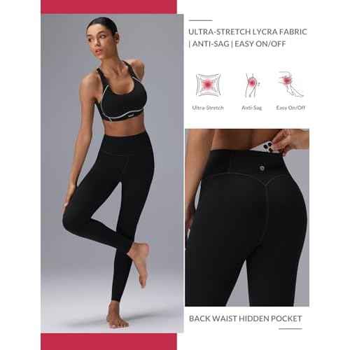 baleaf Freeleaf Broadway High Waisted Leggings with Pockets, 25" Dance Yoga Workout Legging for Women Soft Athletic Pants