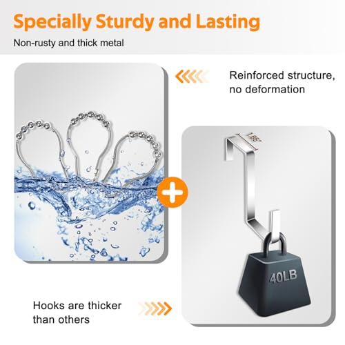 MISSLO Hanging Mesh Pockets Hold 340oz/1000ml Shampoo Shower Organizer with Over the Door Hooks