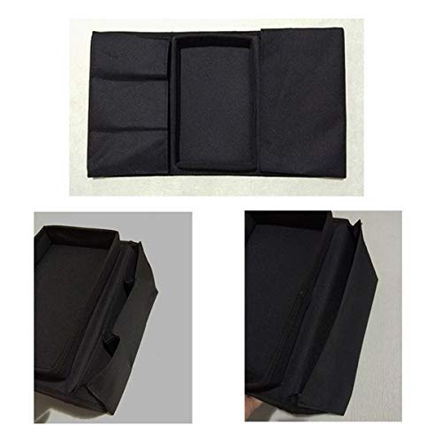 Sofa Armrest Organizer, Couch TV Remote Storage Organizer with Pockets for Recliner Armchair Snacks Glasses Smartphone Magazines Pouch (Black)
