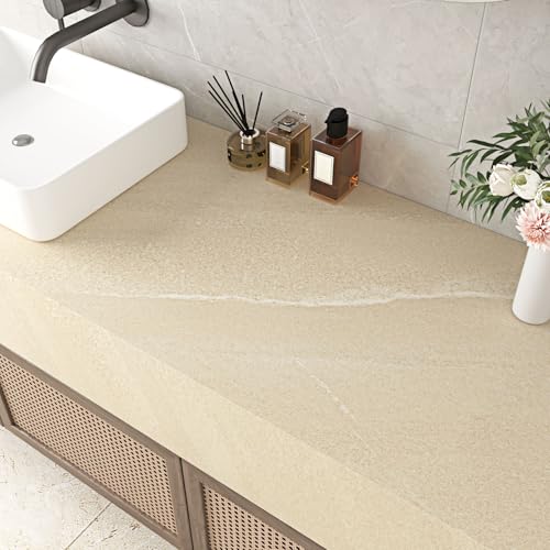Beige Marble Wallpaper Peel and Stick Cream Marble Contact Paper for Countertops Waterproof Self Adhesive Nature Granite Wallpaper for Kitchen Bathroom Cabinets Locker Table 15.75"x78"