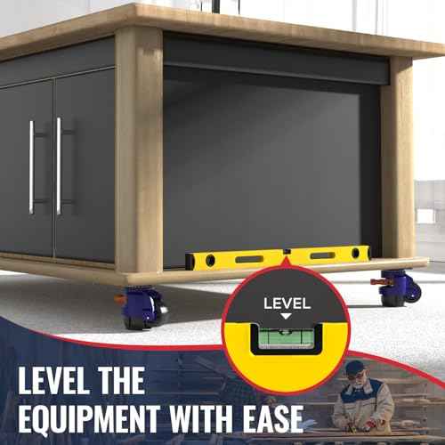 Leveling Casters with Ratchet Handle Design Total Capacity 2200Lbs Heavy Duty Casters Set of 4 Workbench Casters with Adjustable Leveling Pads