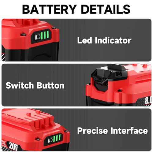 2 Pack Upgrade 20V 8.0Ah Replacement for Craftsman 20V Battery Lithium ion Batteries Replacement for Craftsman V20 Lithium 20V Power Tools CMCB201 CMCB202 CMCB204 CMCB205 CMCB209 CMCS500 (205)