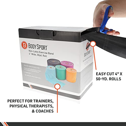 Body Sport Exercise Bands - Resistance Bands in 50 yard Rolls for Fitness, Stretching, or Physical Therapy