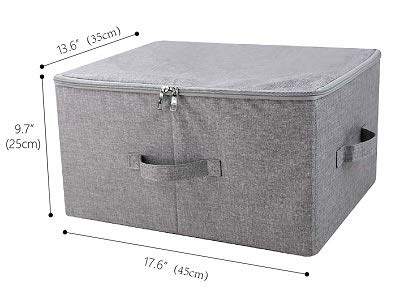 iwill CREATE PRO Pack of 3, 17.7 * 13.8 * 9.8" Stackable Folding Storage Baskets with Lid & Carry Handles & Memo Pocket, Good Wardrobe Separator Bins, Dark Gray - color: Dark Gray, 3pcs