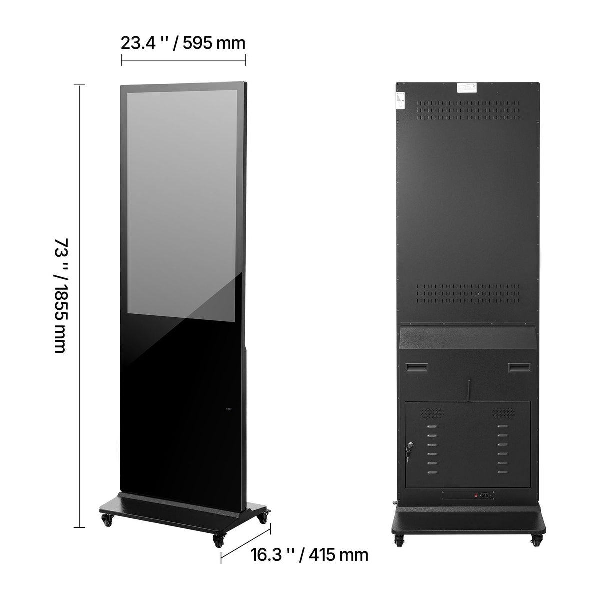 43 Inch Digital Signage Display, Touchscreen Digital Kiosk, Indoor Floor Standing Kiosk Display, 2K UHD LCD Screen, 2GB RAM & 32GB ROM, with WiFi HDMI/USB Input, Commercial Advertising Display