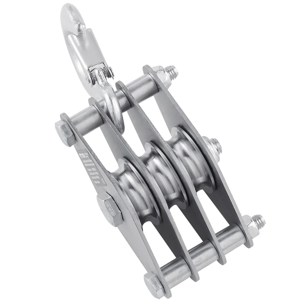 4400 lbs Breaking Strength 100 FT Rope Pulley Hoist, 5:1 Lifting Power Heavy Duty Pulley System with 2pcs Soft Loops, Metal Wheels Bearing Structure, Block and Tackle for Lifting Heavy Objects