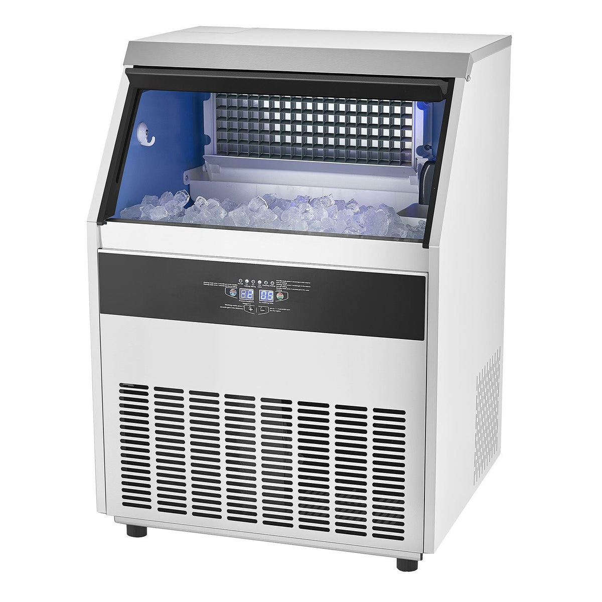 440lbs/24H Commercial Ice Maker, 160 Ice Cubes in 15 Minutes, Freestanding Ice Maker Machine with 88lbs Large Storage Capacity for Bar Office Restaurant, with LED Digital Display & Self-Cleaning