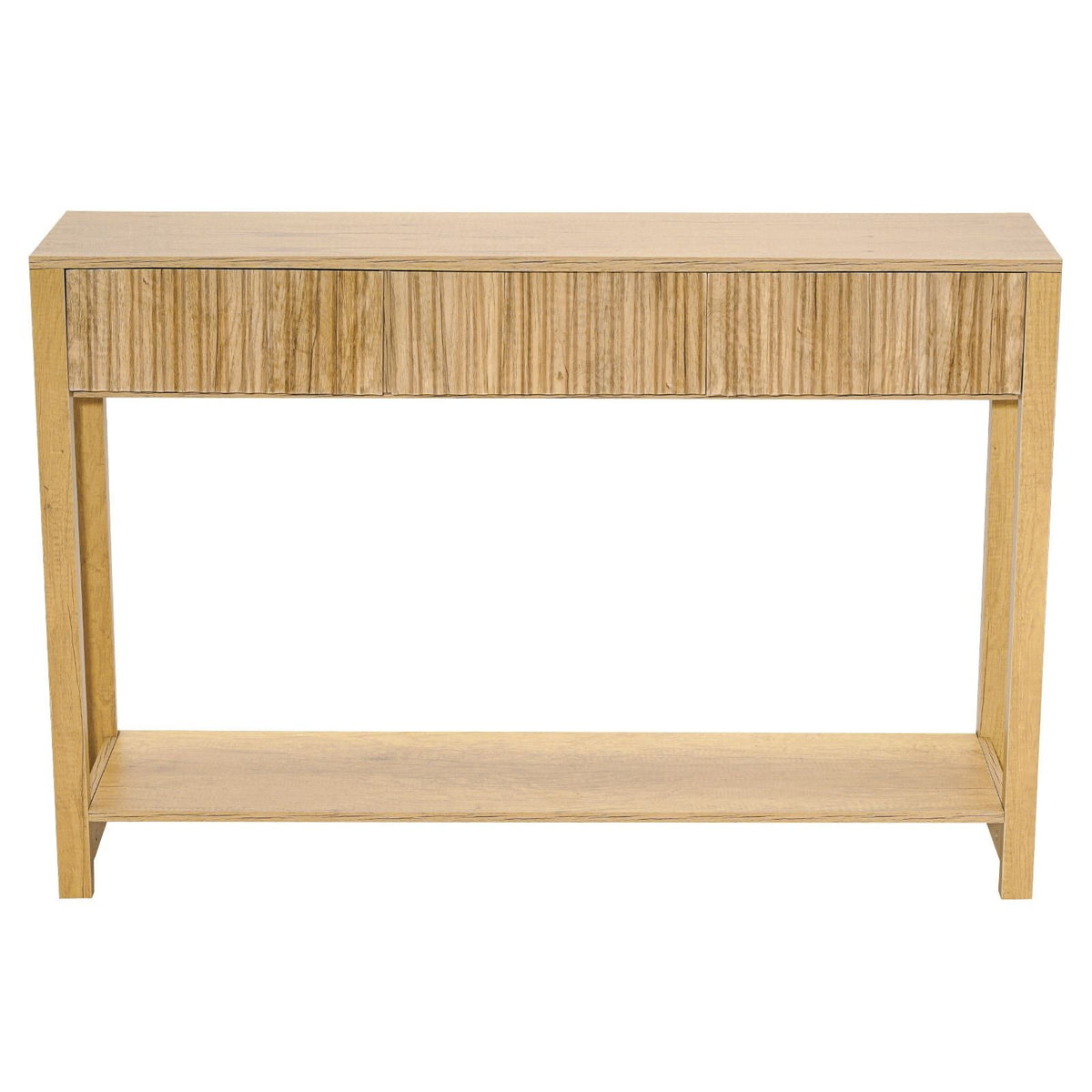 47 in Console Table, Farmhouse Desk Behind the Couch with Drawers and Bottom Storage Shelf, Wooden Rectangle Entrance Narrow Sofa Table for Hallway, Bedroom, Living Room, Foyer, Burlywood