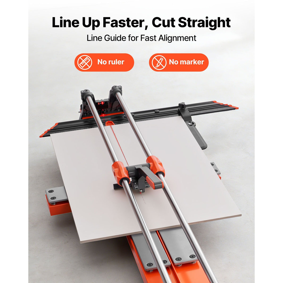 47.2-Inch Manual Tile Cutter, Upgraded Sliding Head Cutting Tool with Spring-Loaded Base, Angle Fence, Tungsten Carbide Cutting Wheel, Alignment Guide, for DIY Pros, Ceramic, Floor, Wall Tiles