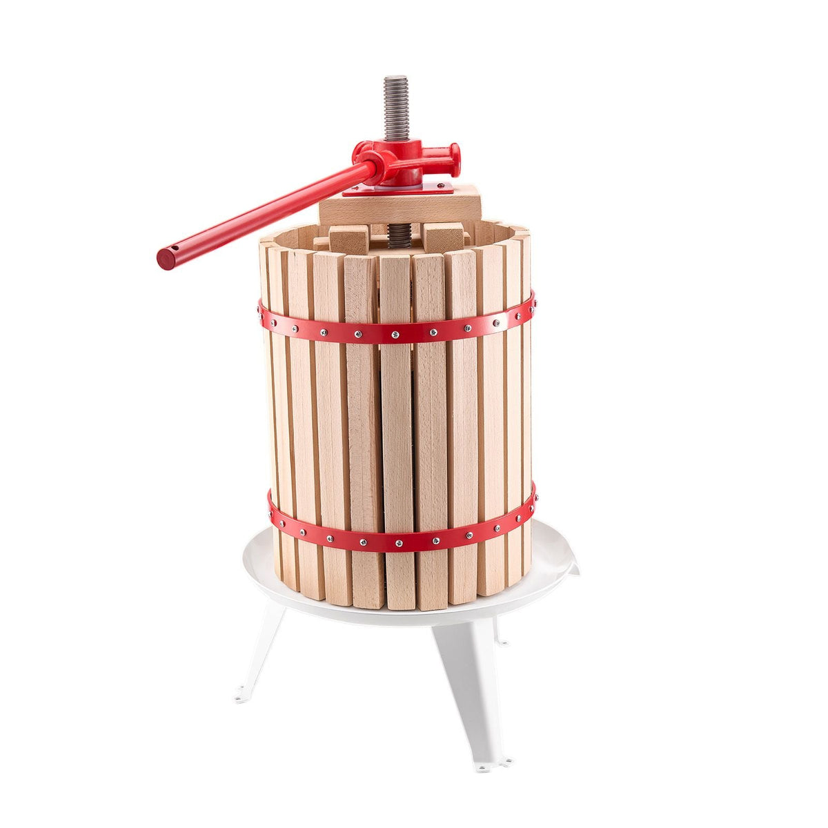 4.75 Gal/18L Fruit Wine Press, Solid Wood Basket with 8 Blocks, Heavy Duty Manual Juice Maker, Cider Apple Grape Tincture Honey Olive Oil Making Press with Handle for Kitchen, Home