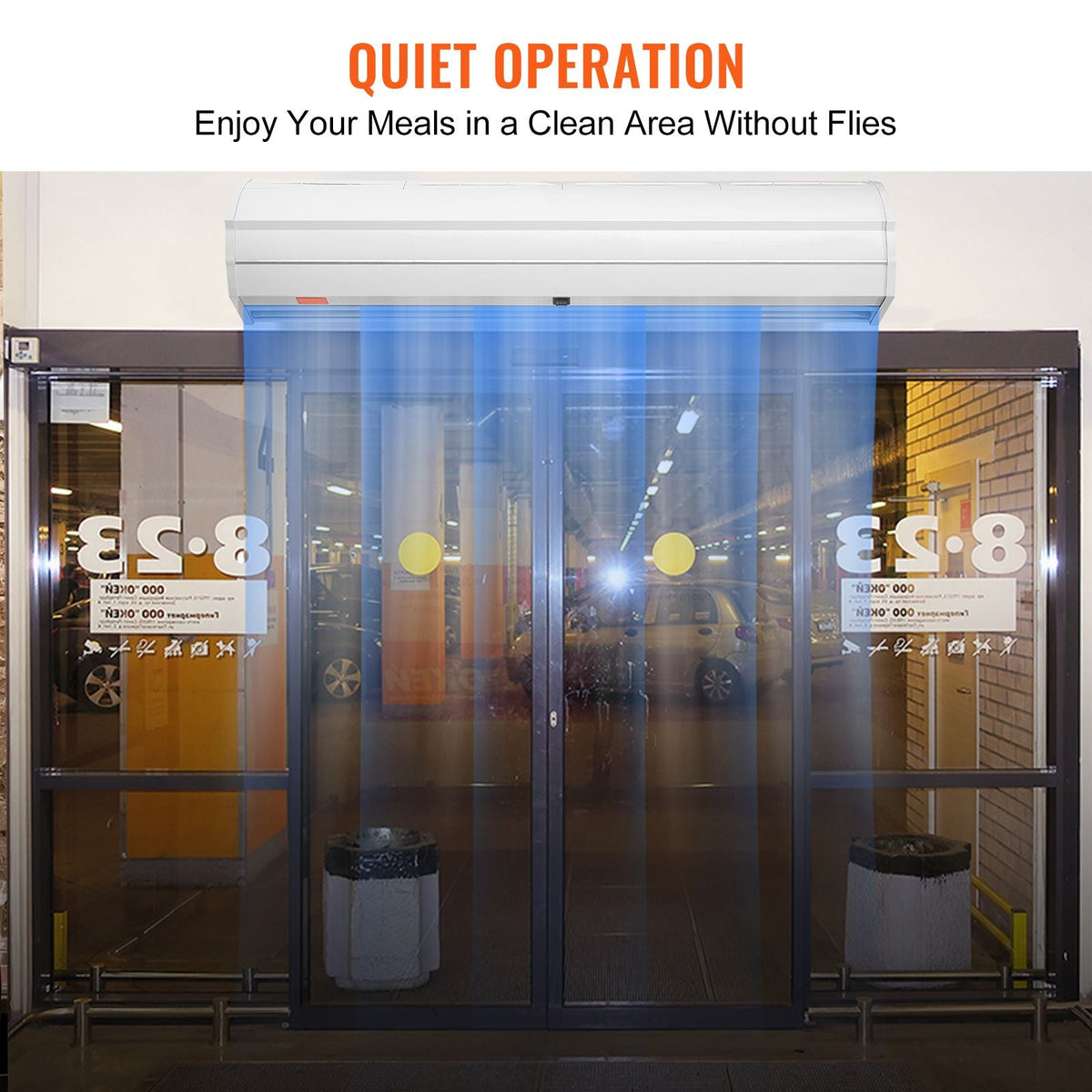 48" Commercial Indoor Air Curtain Super Power 2 Speeds 1200CFM, Wall Mounted Air Curtains for Doors, Indoor Over Door Fan with Heavy Duty Limit Switch, Easy-Install 110V Unheated