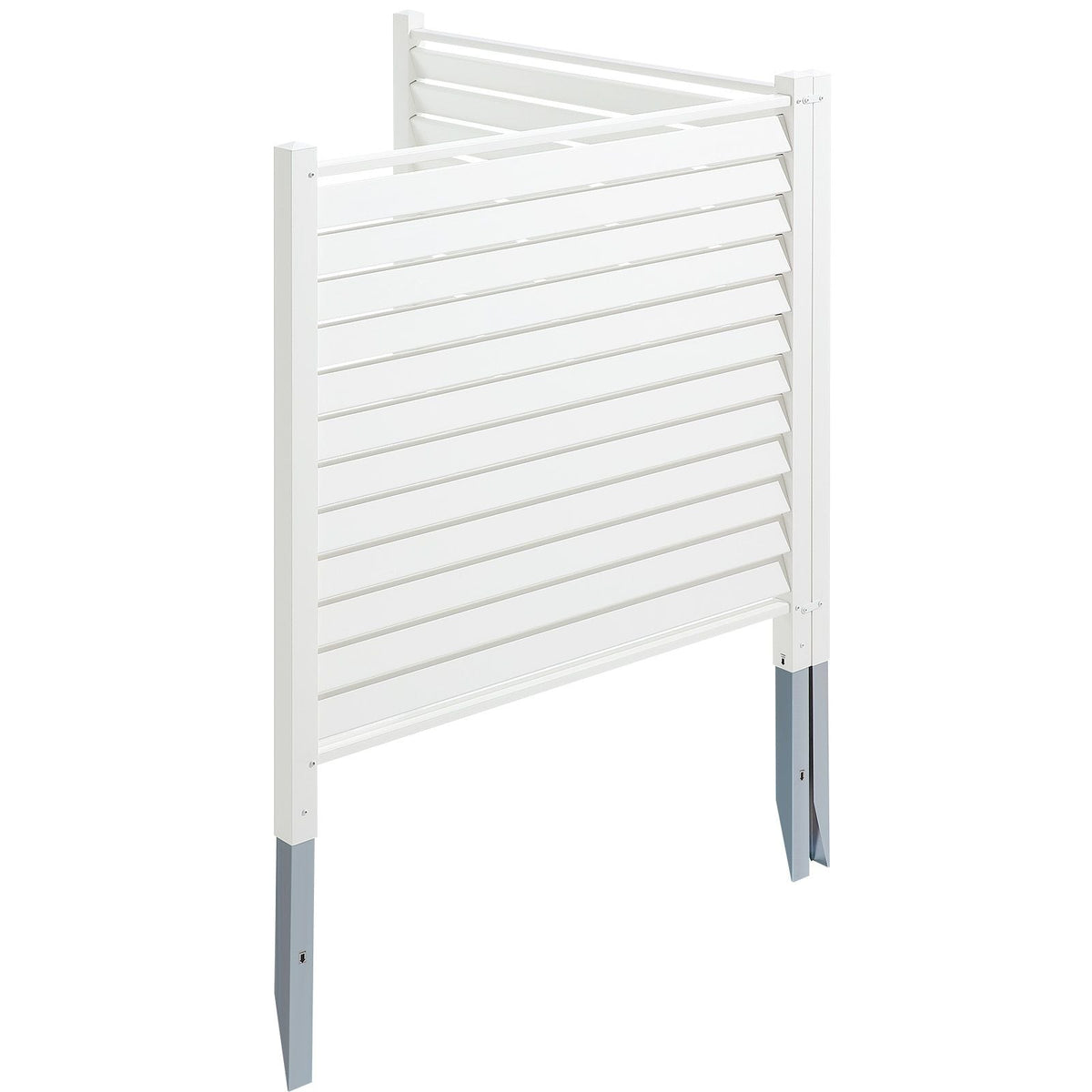 48" W x 48" H Vinyl Privacy Fence Panels, Air Conditioner Fence, Outdoor Privacy Screens for Trash Can, Pool Equipment Enclosure, Privacy Screen Kit Louvered Panels (2 Panels)