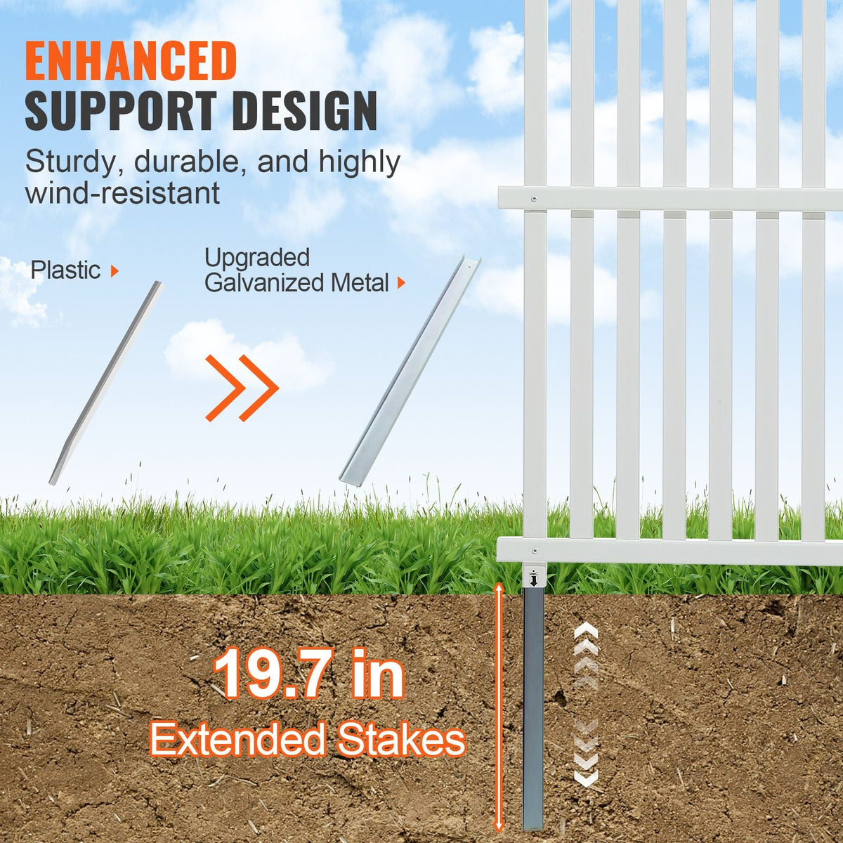 48" W x 48" H Vinyl Privacy Fence Panels, Air Conditioner Fence, Outdoor Privacy Screens for Trash Can, Pool Equipment Enclosure, Privacy Screen Kit Strip Panels (2 Panels)