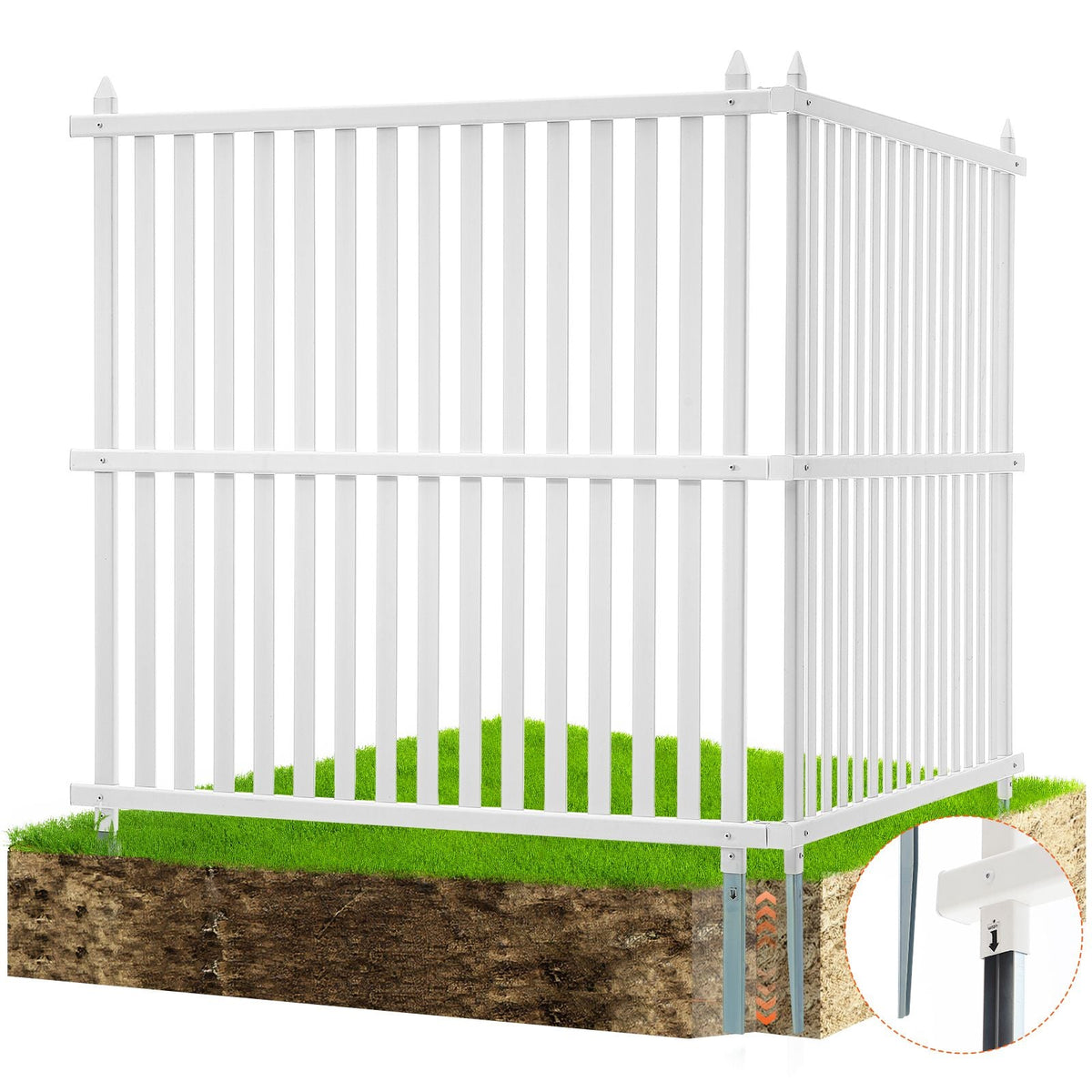 48" W x 48" H Vinyl Privacy Fence Panels, Air Conditioner Fence, Outdoor Privacy Screens for Trash Can, Pool Equipment Enclosure, Privacy Screen Kit Strip Panels (2 Panels)
