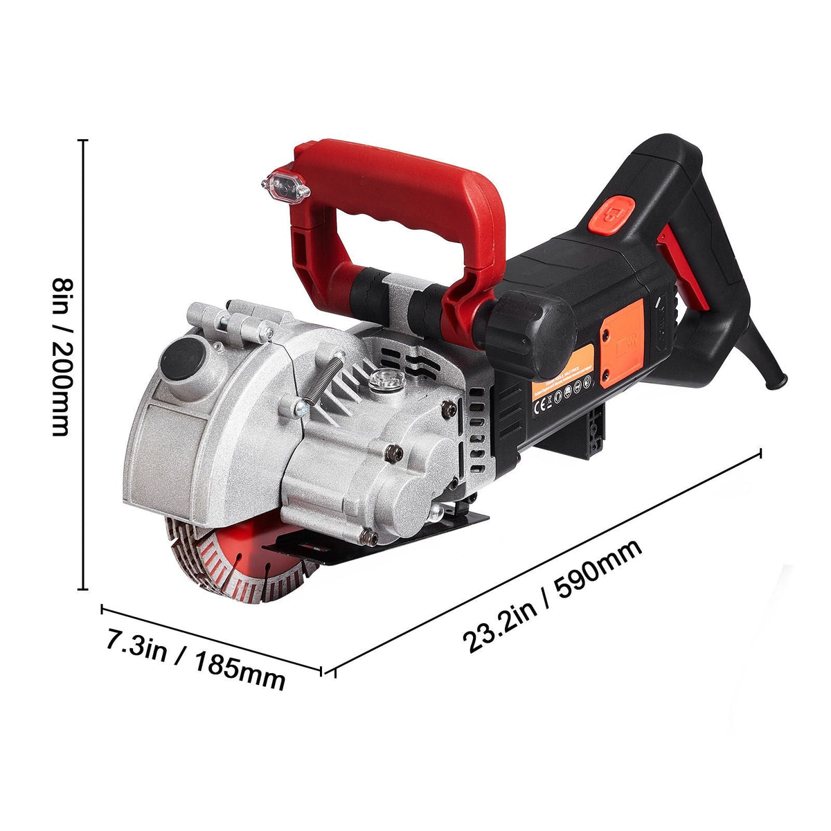4800W Wall Chaser 38mm/1.5" Cutting Width,Wall Groove Cutting Machine 52mm/2" Cutting Depth,Wall Slotting Machine With 5 Saw Blades 6.3" Diameter 5000r/Min,One-time Forming Dustless