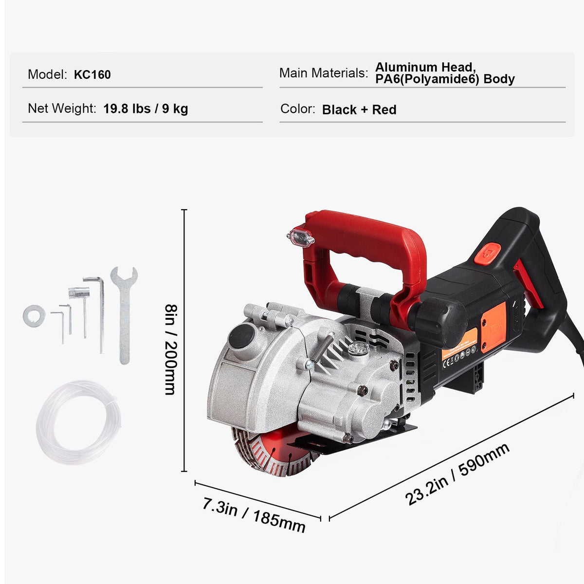 4800W Wall Chaser 38mm/1.5" Cutting Width,Wall Groove Cutting Machine 52mm/2" Cutting Depth,Wall Slotting Machine With 5 Saw Blades 6.3" Diameter 5000r/Min,One-time Forming Dustless