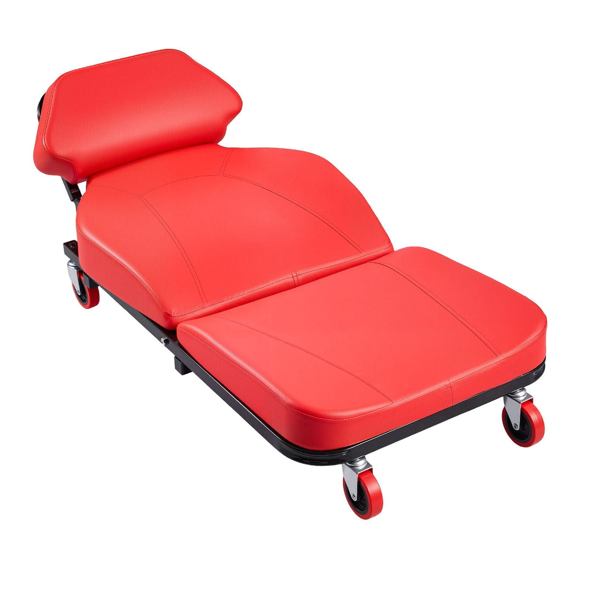 48.4 in 2-in-1 Mechanic Creeper, Adjustable Backrest Garage Creeper Seat, 570 lbs Under Car Rolling Chair with 6 Swivel Casters, Padded Headrest for Auto Repair