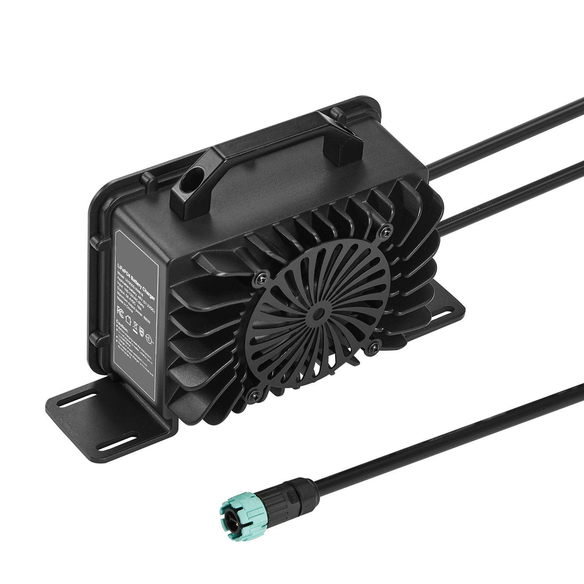 48V 18A Lithium Battery Charger, 58.4V, AC-DC LiFePO4 Smart Charger, with Waterproof Connector, LED Indicator, 0V Activation, for LiFePO4 Deep Cycle Rechargeable Batteries of Boat, RV, IP68
