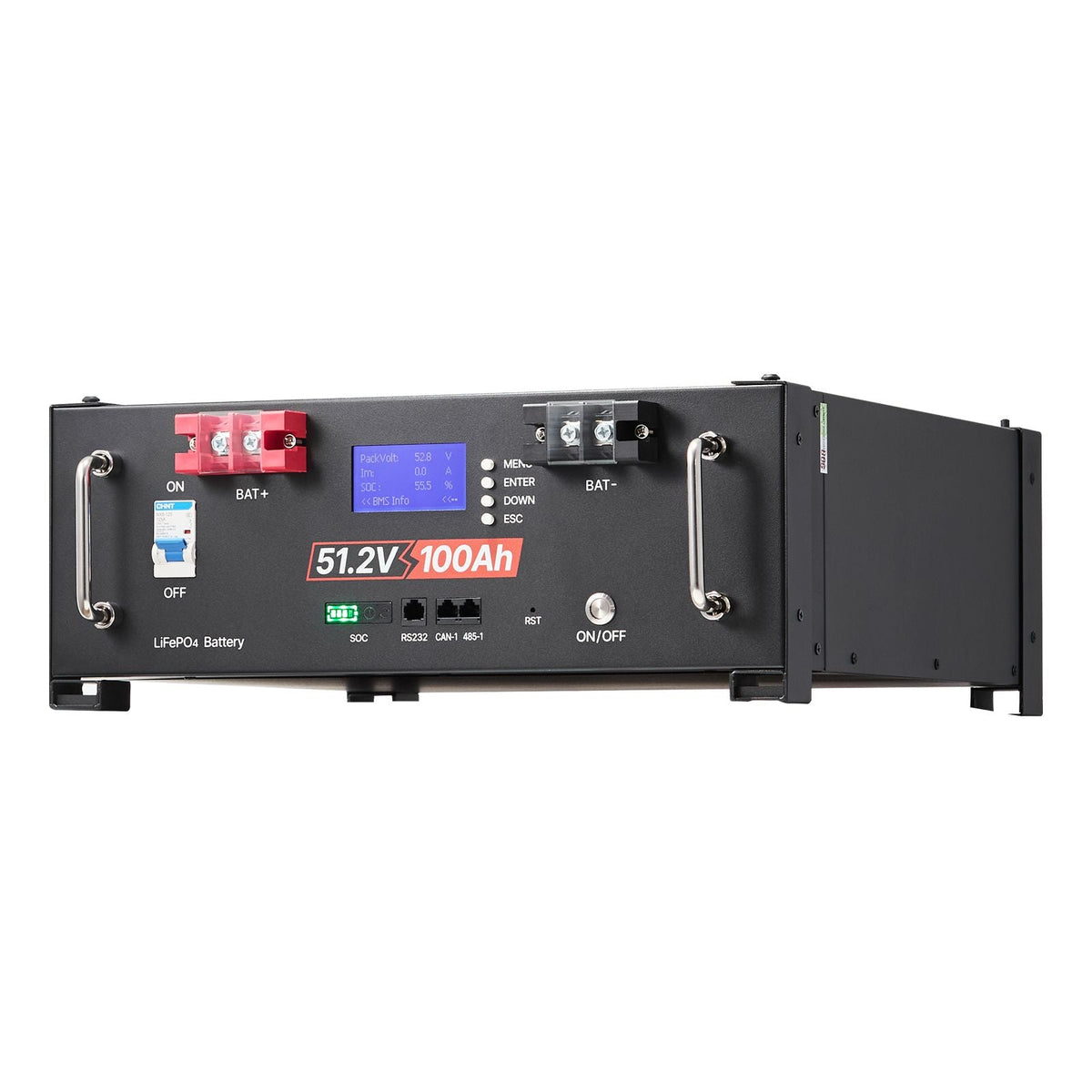 48V 200Ah LiFePO4 Lithium Battery, 2 Pack 100Ah, 10.24kWh Capacity, 51.2V Server Rack LiFePO4 Battery with Bluetooth, Max 6000 Cycles, LCD Display, for Off-Grid, Solar System, Backup Power