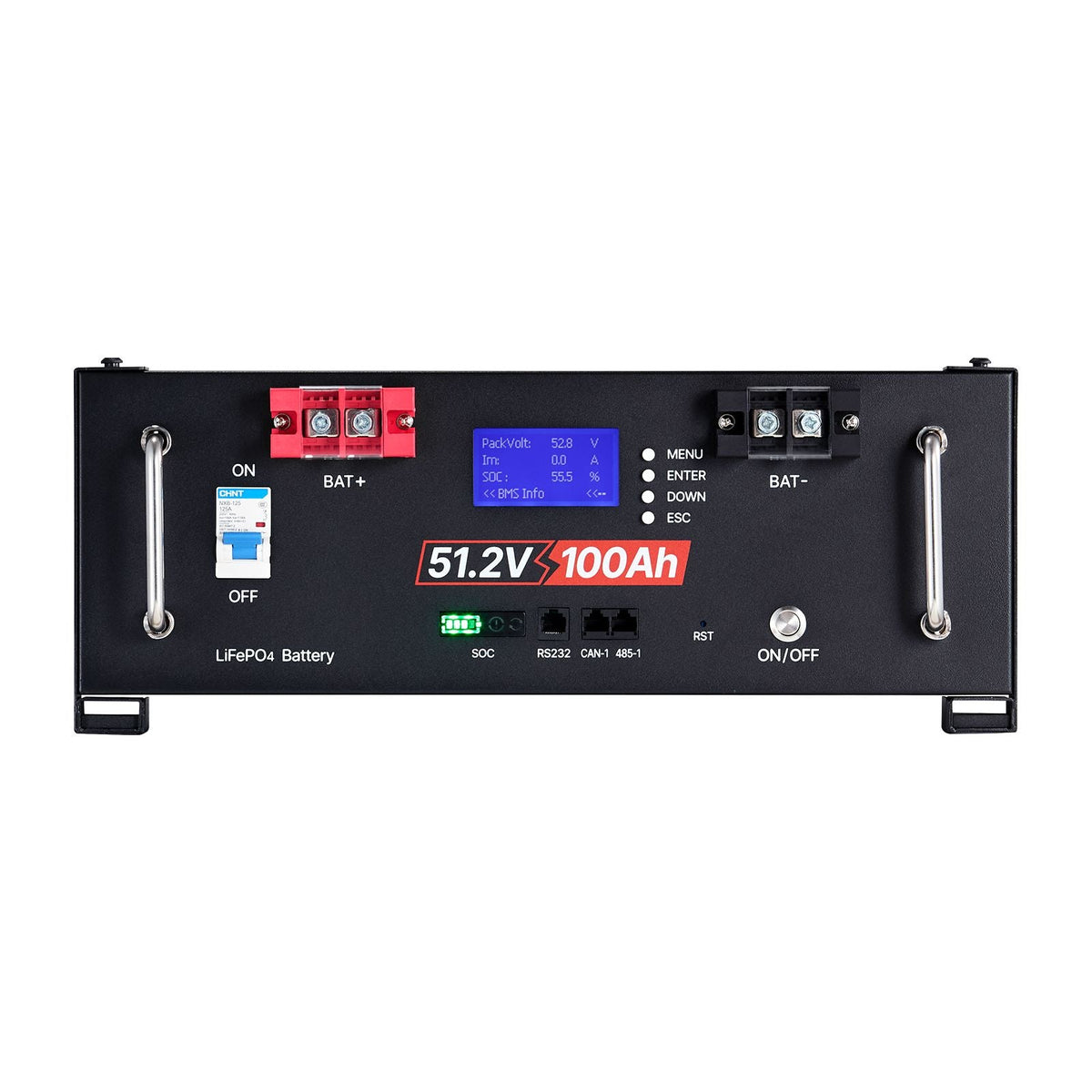 48V 200Ah LiFePO4 Lithium Battery, 2 Pack 100Ah, 10.24kWh Capacity, 51.2V Server Rack LiFePO4 Battery with Bluetooth, Max 6000 Cycles, LCD Display, for Off-Grid, Solar System, Backup Power