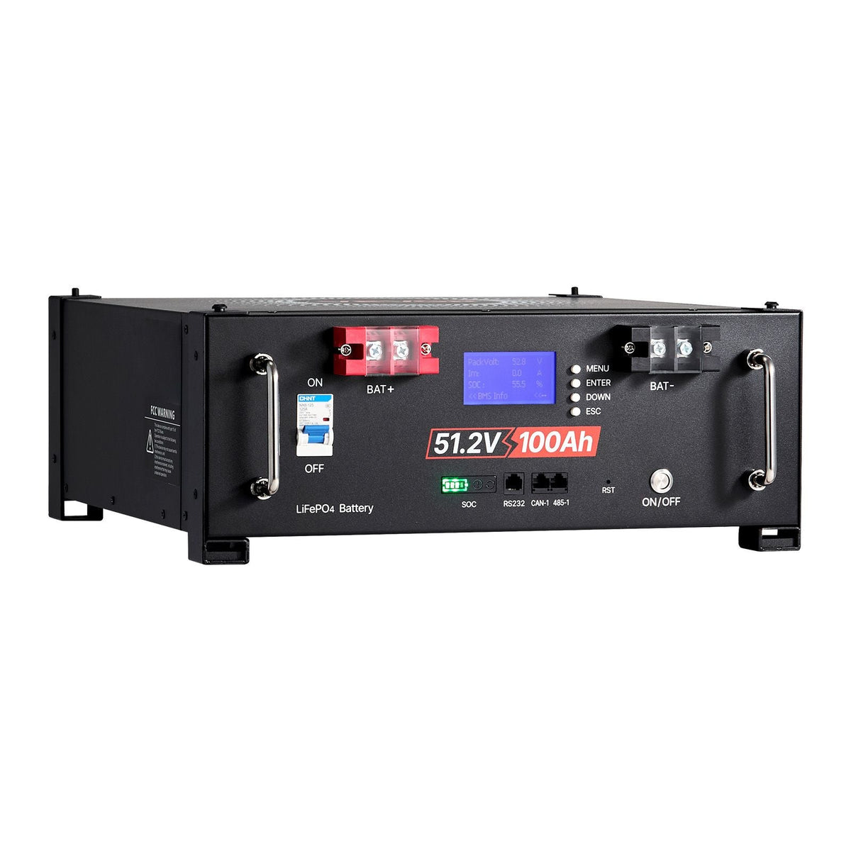 48V 400Ah LiFePO4 Lithium Battery, 4 Pack 100Ah, 20.48kWh Capacity, 51.2V Server Rack LiFePO4 Battery with Bluetooth, Max 6000 Cycles, LCD Display, for Off-Grid, Solar System, Backup Power