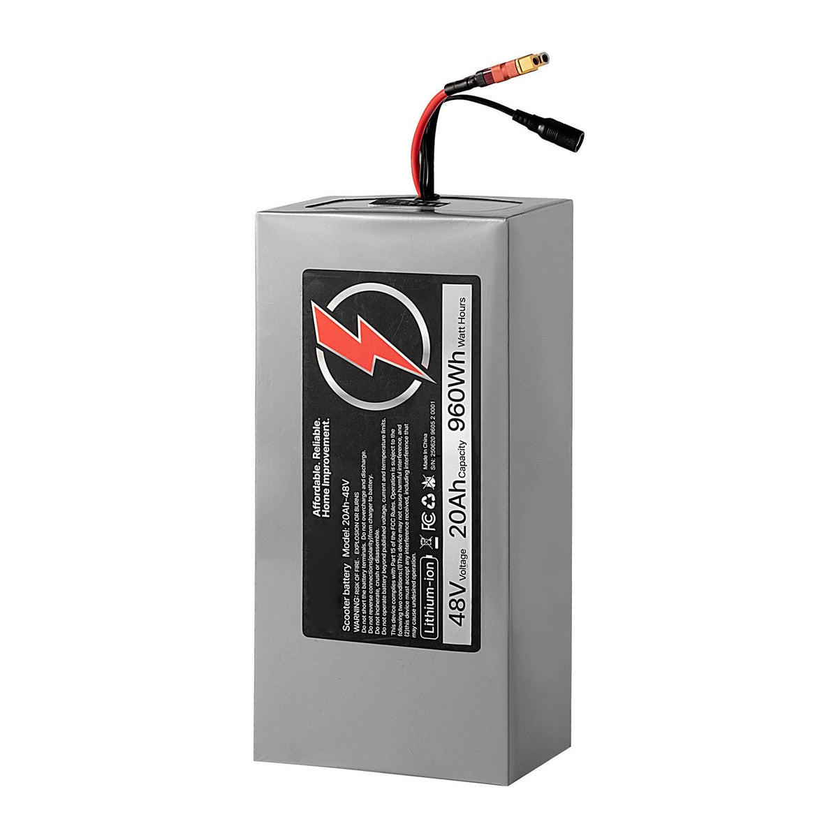 48V Electric Scooter Battery, 20Ah, Ebike Lithium Battery Pack with 30A BMS, Charger, T-Plug Expansion Cable, 500+ Cycles, Compatible with 4800W Motors, for Electric Bikes Bicycles, Scooters