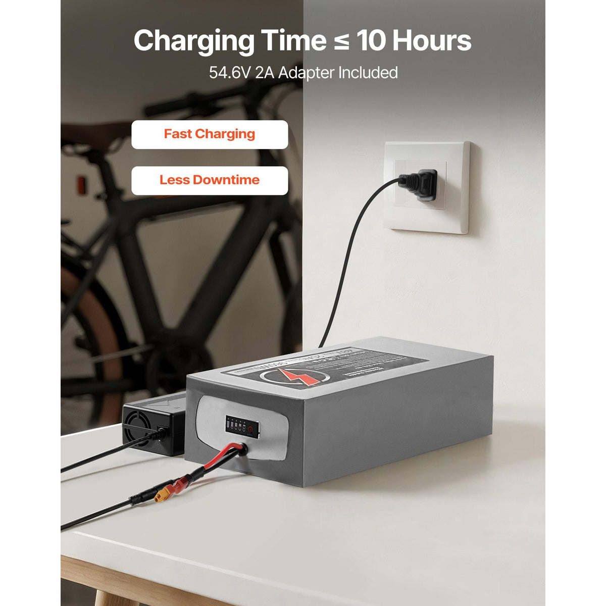 48V Electric Scooter Battery, 20Ah, Ebike Lithium Battery Pack with 30A BMS, Charger, T-Plug Expansion Cable, 500+ Cycles, Compatible with 4800W Motors, for Electric Bikes Bicycles, Scooters